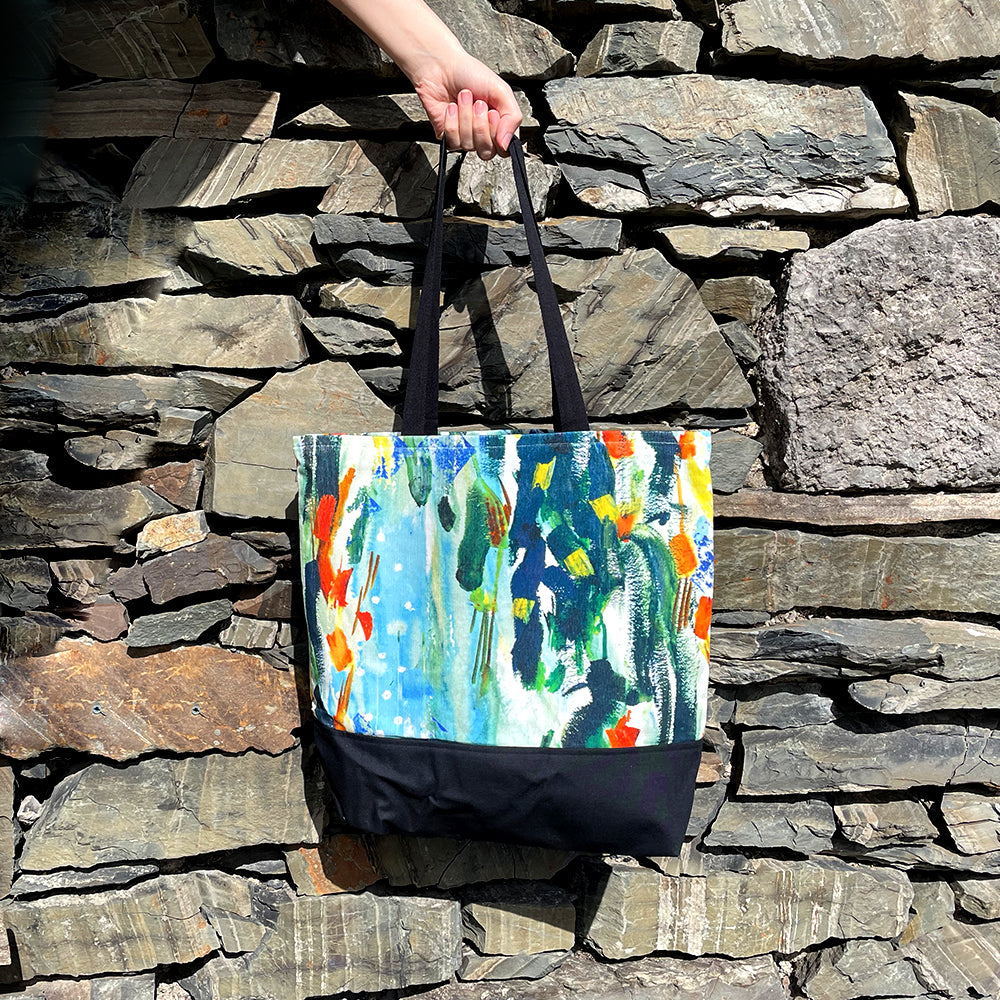 Abstract Needle Cord Shoulder Bag